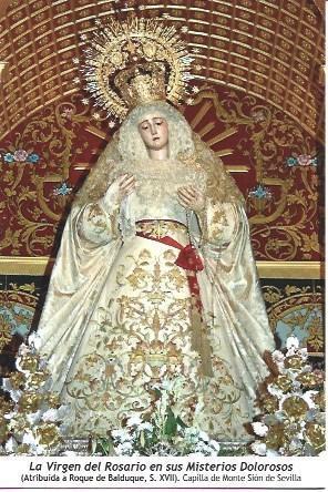 POSTAL A1198: La Virgen del Rosario en sus Misterios Dolorosos. Capilla del Monte Sion de Sevilla