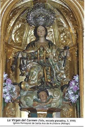 POSTAL A1217: La Virgen del Carmen. Iglesia de Santa Ana de Archidona de Malaga