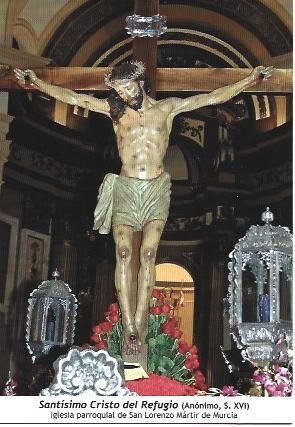 POSTAL A1231: Santisimo Cristo del Refugio. Iglesia de San Lorenzo Martir de Murcia