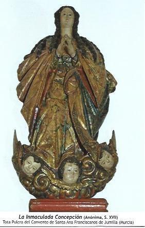 POSTAL A1227: La Inmaculada Concepcion. Convento de Santga Ana. Franciscanos de Jumilla, Murcia