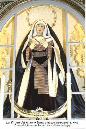 POSTAL A1222: La Virgen del Amor y Sangre. Ermita del Nazareno, Archidona en Malaga