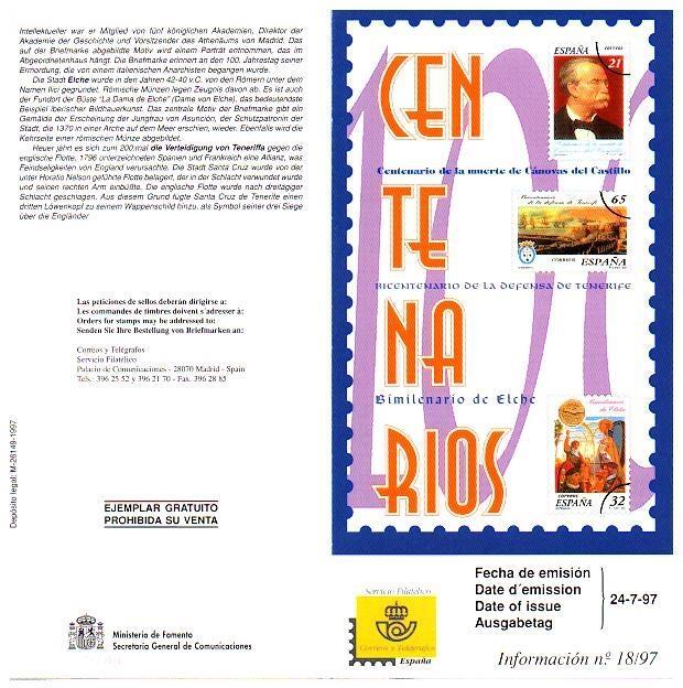 DIPTICO 6621: Centenario de la muerte de Canovas del Castillo