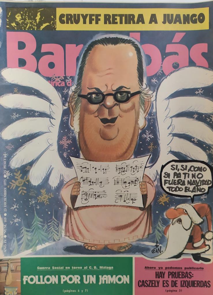 Revista: BARRABAS, Año IV, Numero 169: Cruyff retira a Juango (23 diciembre 1975) Incluye poster Vamos a armar un belen!