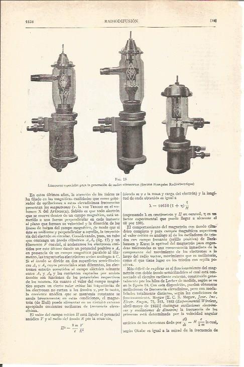 LAMINA V05132: Lamparas para la generacion de ondas ultracortas