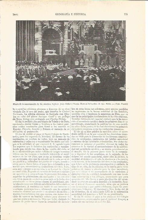 LAMINA V05102: Canonizacion de Juan Fisher y Tomas Moro en San Pablo