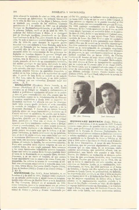 LAMINA V05202: Sir Alec Guinness y Jose Guinovart