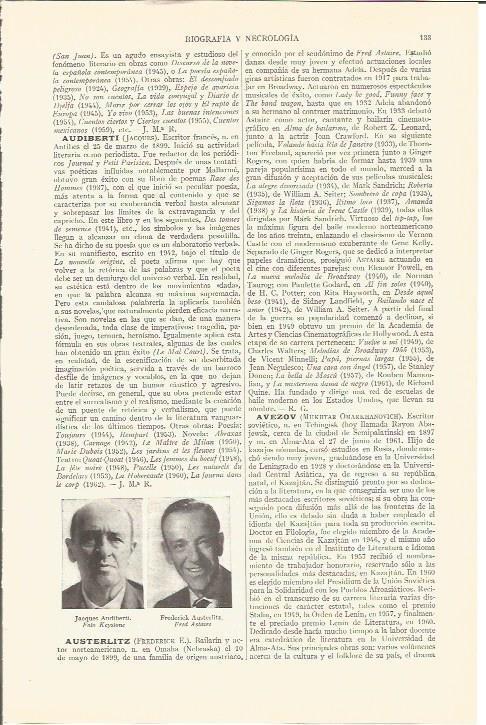 LAMINA V05194: Jacques Audiberti y Fred Astaire