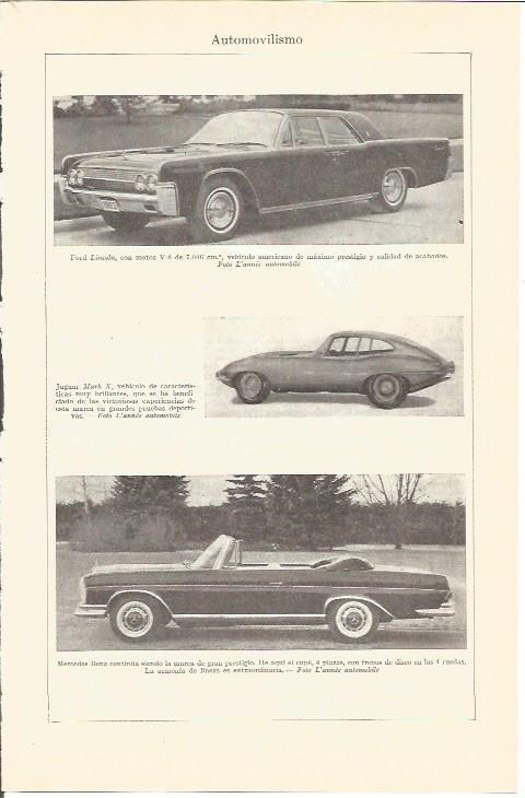 LAMINA V05190: Ford Lincoln y Jaguar Mark X