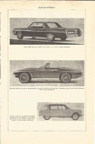 LAMINA V05189: Buick Wild Cat y Chevrolet Corvette