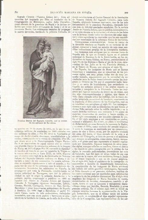 LAMINA V04993: Nuestra Señora del Sagrado Corazon, Barcelona