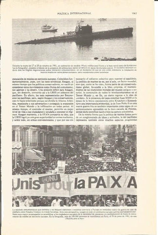 LAMINA V04932: Manifestacion Marcha para la Paz en Paris 1982