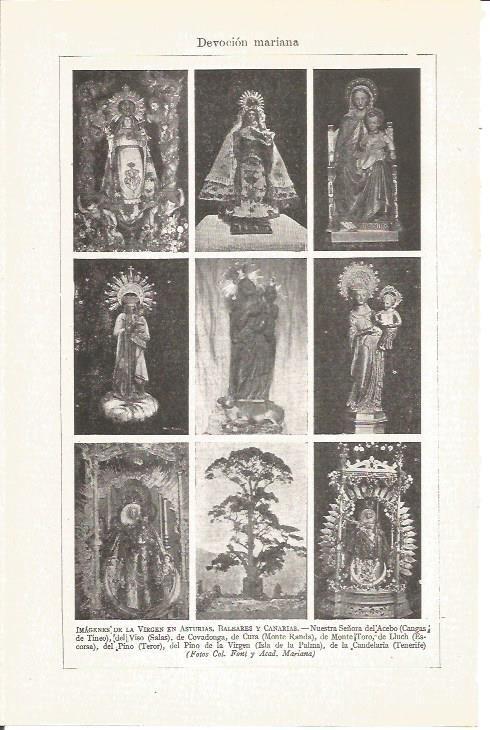 LAMINA V04995: Imagenes de la Virgen en Asturias, Baleares y Canarias