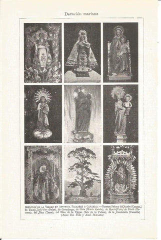 LAMINA V04995: Imagenes de la Virgen en Asturias, Baleares y Canarias