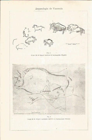 LAMINA V04952: Dibujos rupestres de Santimamiñe, Vizcaya