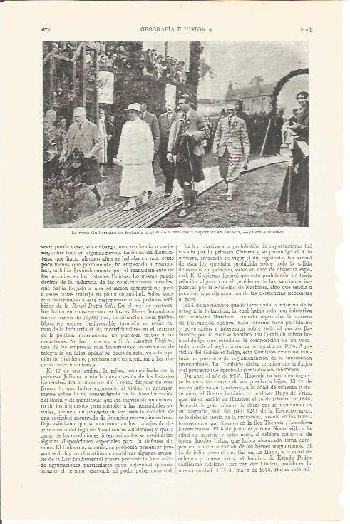 LAMINA V05068: Reina Guillermina de Holanda en Escocia