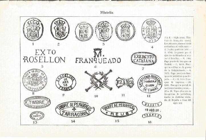 LAMINA V05014: Timbres de franquicia postal