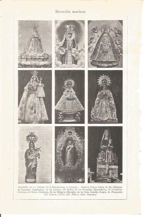 LAMINA V05000: Imagenes de la Virgen en Extremadura y Galicia