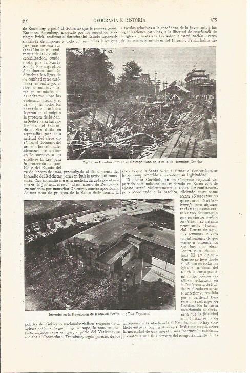 LAMINA V05028: Hundimiento en el Metropolitado en Berlin