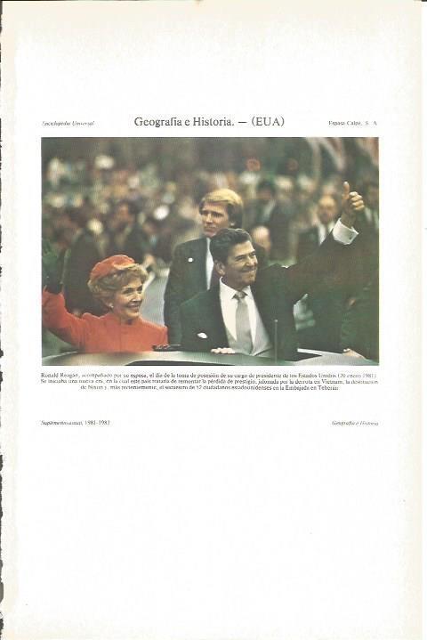 LAMINA V05464: Ronald Reagan y esposa saludando el 20 enero 1981