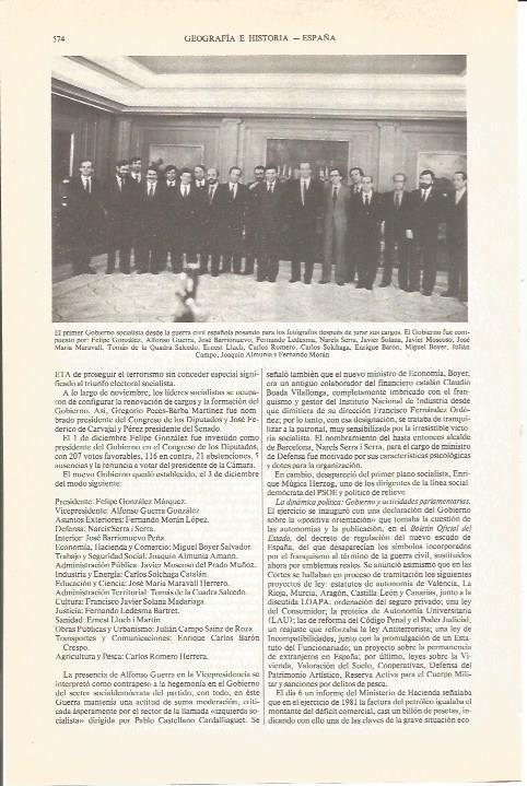 LAMINA V05457: Primer Gobierno socialista desde la guerra civil