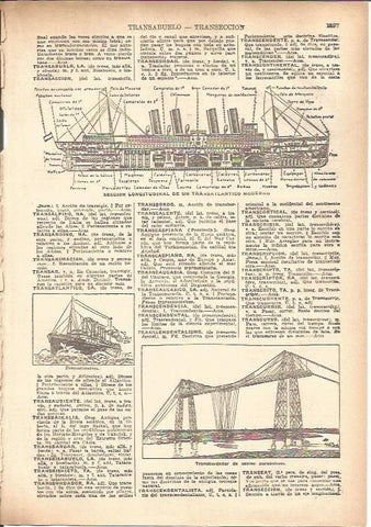 LAMINA V05543: Seccion longitudinal de un transatlantico moderno