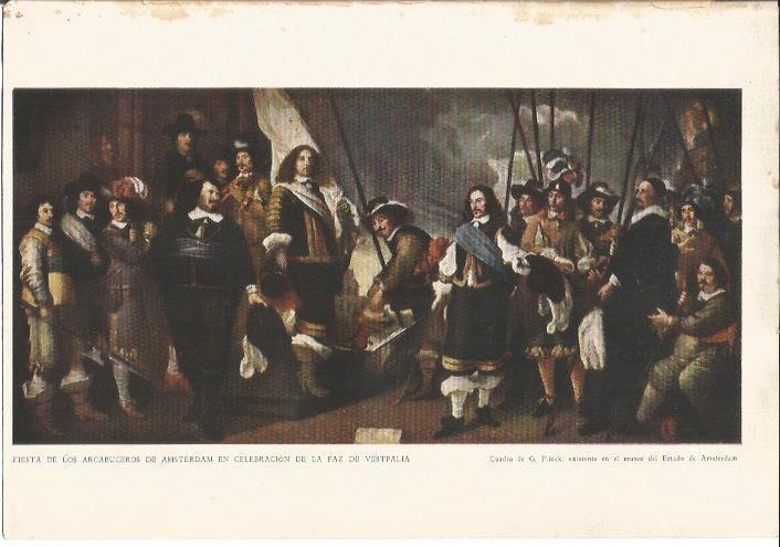 LAMINA V05566: Fiesta de los arcabuceros de Amsterdam en celebracion Paz Vestfalia, por G. Flinck