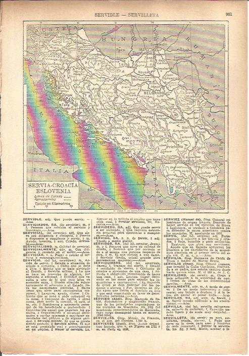 LAMINA V05517: Mapa de Servia-Croacia Eslovenia