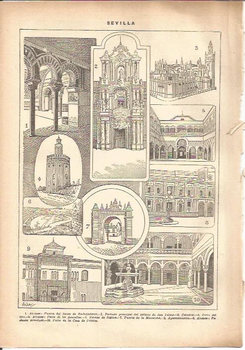 LAMINA V05518: Dibujos varios de Sevilla