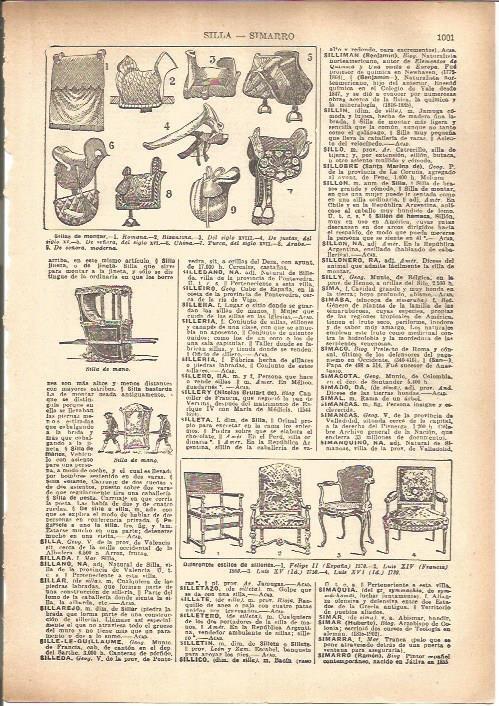 LAMINA V05521: Tipos de sillas de montar y estilos de sillones