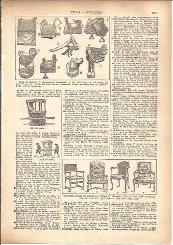 LAMINA V05521: Tipos de sillas de montar y estilos de sillones