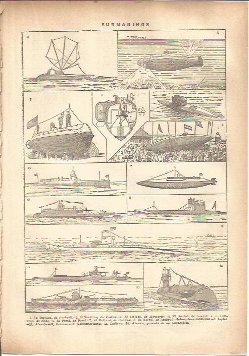 LAMINA V05524: Tipos de submarinos