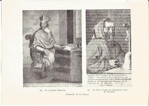 LAMINA V05297: El cardenal Richelieu y Pere Joseph, grabados