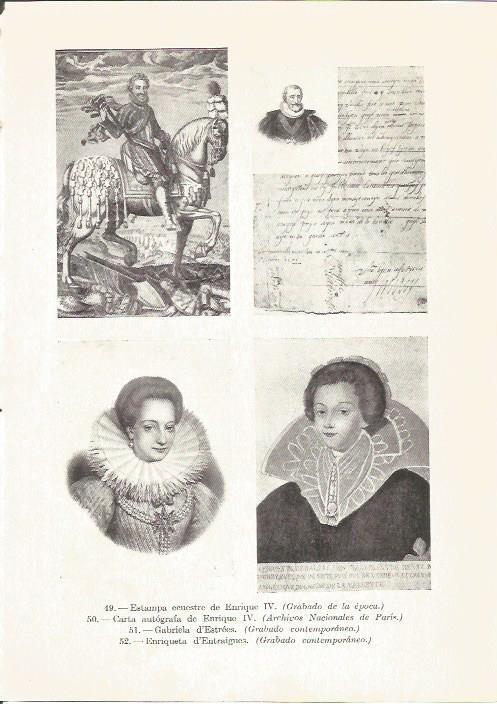 LAMINA V05290: Grabados de Gabriela d'Estrees y Enriqueta d'Entraigues