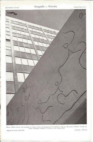 LAMINA V05252: Colegio de Arquitectos de Cataluña con dibujo esgrafiado de Picaso