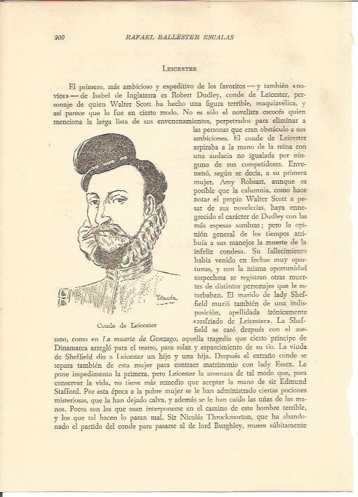 LAMINA V05285: Conde de Leicester