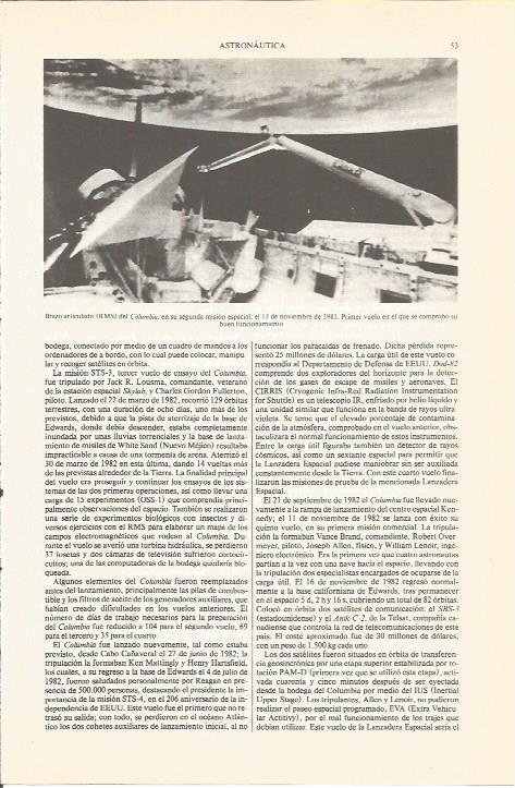 LAMINA V05401: Brazo articulado del Columbia