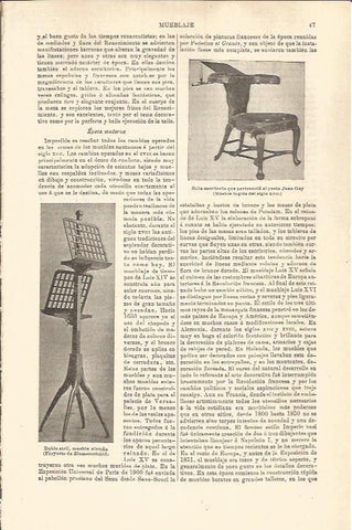 LAMINA V04485: Silla del poeta Juan Gay y doble atril