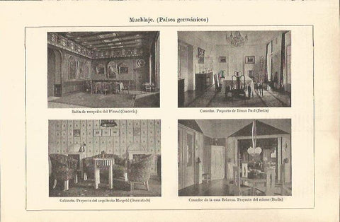 LAMINA V04482: Muebles en salones en Alemania