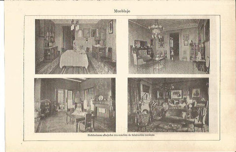 LAMINA V04479: Habitaciones con muebles de fabricacion corriente