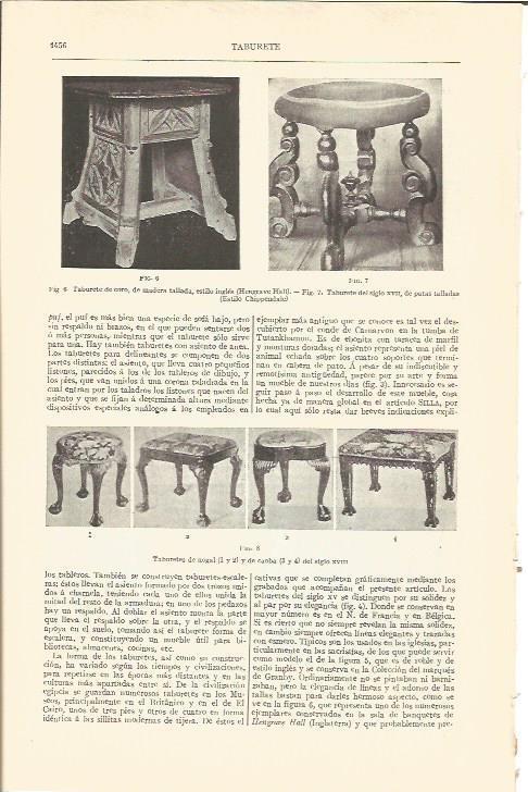 LAMINA V04422: Tipos de taburetes