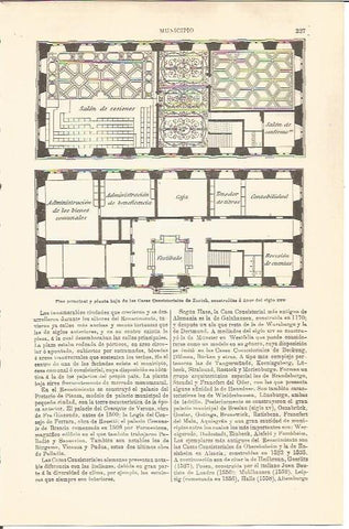 LAMINA V04543: Piso y planta Casas Consistoriales de Zurich