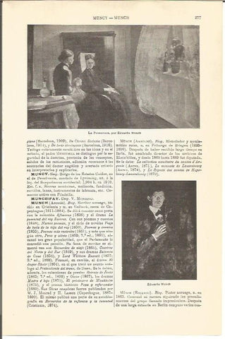 LAMINA V04538: La Primavera por Eduardo Munch y retrato 