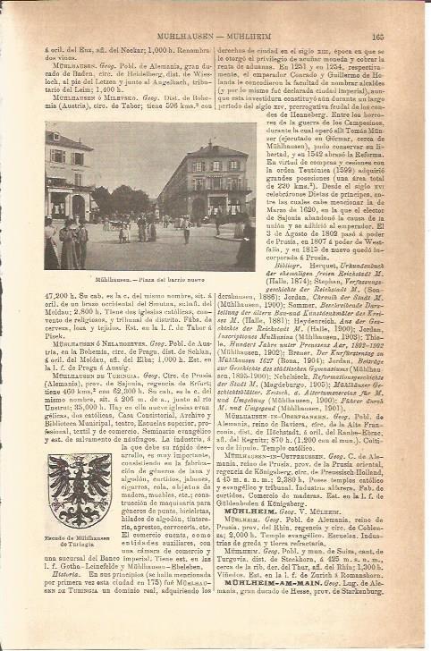 LAMINA V04510: Escudo y plaza en Muhlhausen, Alemania