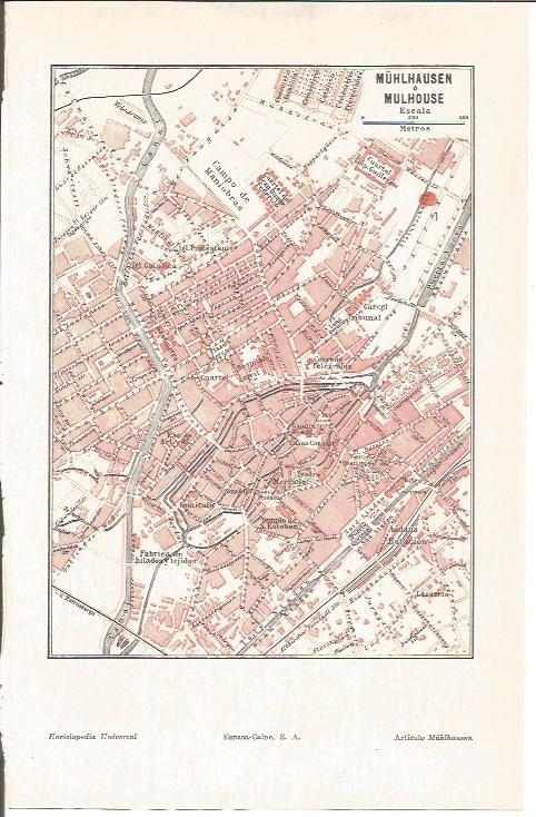 LAMINA V04508: Mapa de Muhlhausen, Alemania