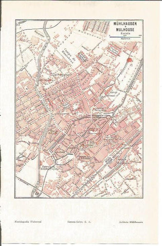 LAMINA V04508: Mapa de Muhlhausen, Alemania