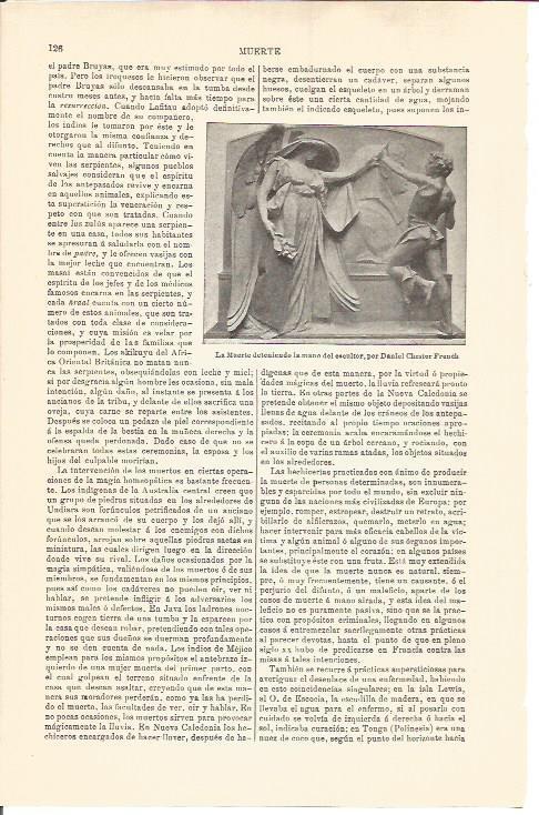 LAMINA V04500: La Muerte deteniendo la mano del escultor, por D. Chester French