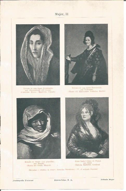 LAMINA V04519: Retratos y estudios de mujer escuelas españolas