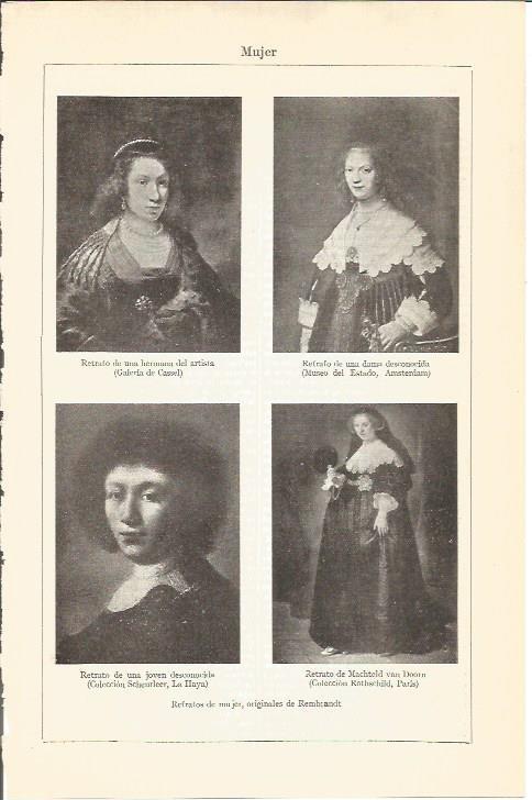 LAMINA V04516: Retratos de mujer originales de Rembrandt