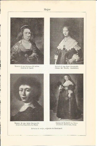 LAMINA V04516: Retratos de mujer originales de Rembrandt