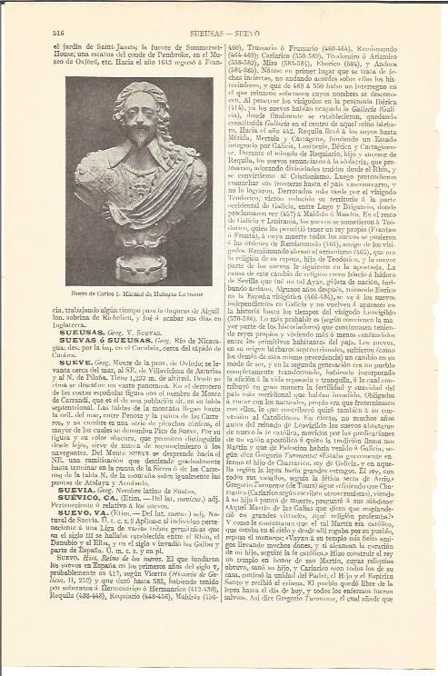 LAMINA V04290: Busto Carlos I por Huberto Le Sueur